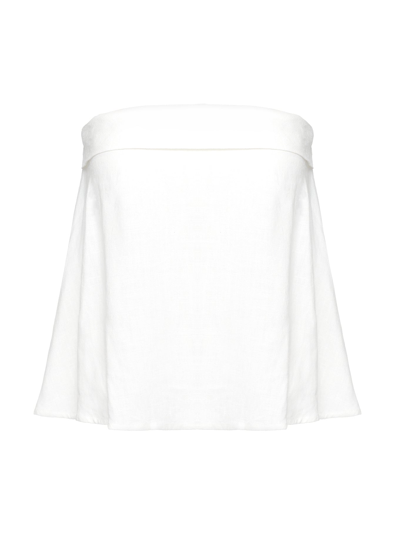 Ethel Strapless Linen Top White