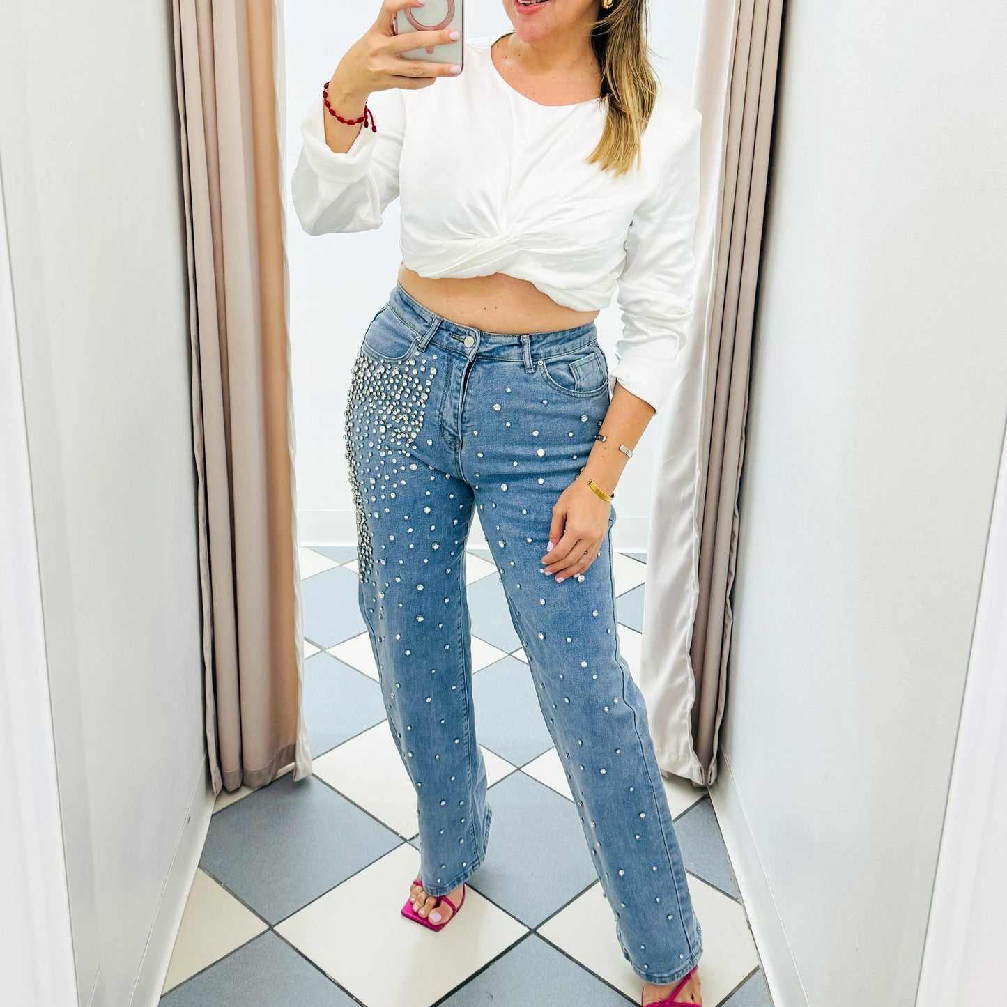 Satin white blouse