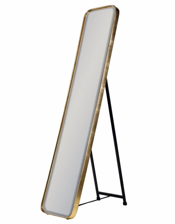 Arlene Cheval Mirror With Minimalist Gold Frame - Reduced To Clear-Renaissance Design Studio