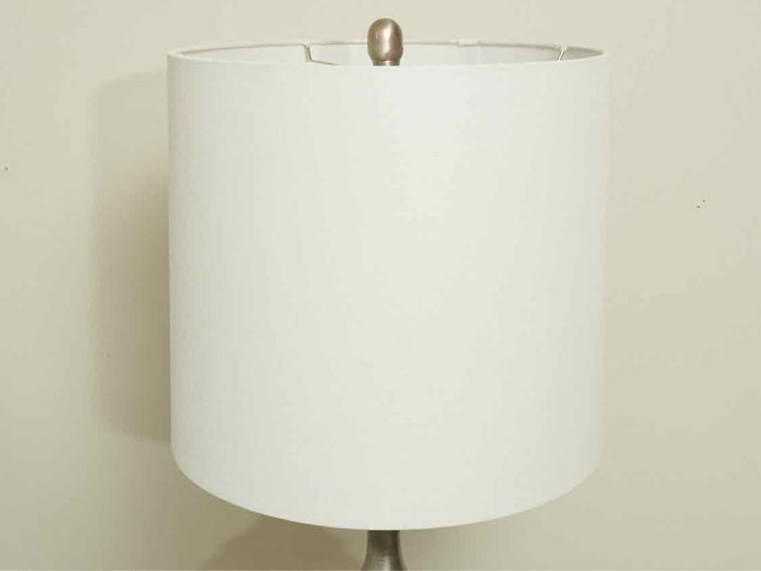 Brigg Black Polyresin Gourd Shape On Acrylic Base White Drum Shade Table Lamp