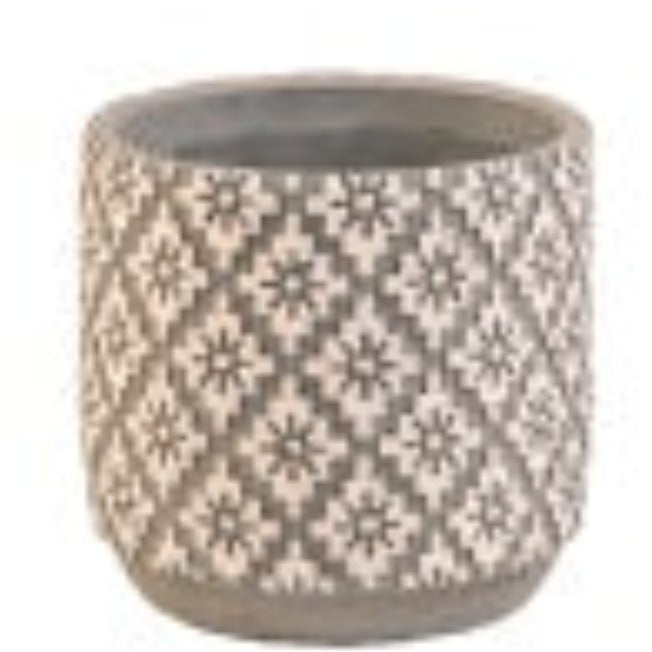 Patterned Concrete Pot 13.5cm-Renaissance Design Studio