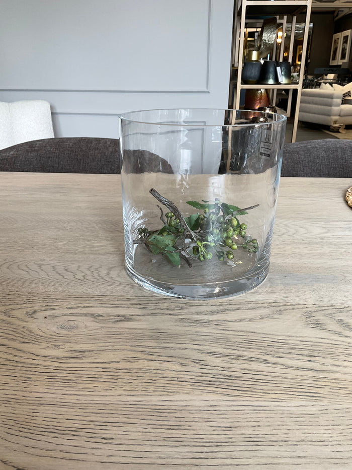 Round Clear wide Glass Vase 18cm-Renaissance Design Studio