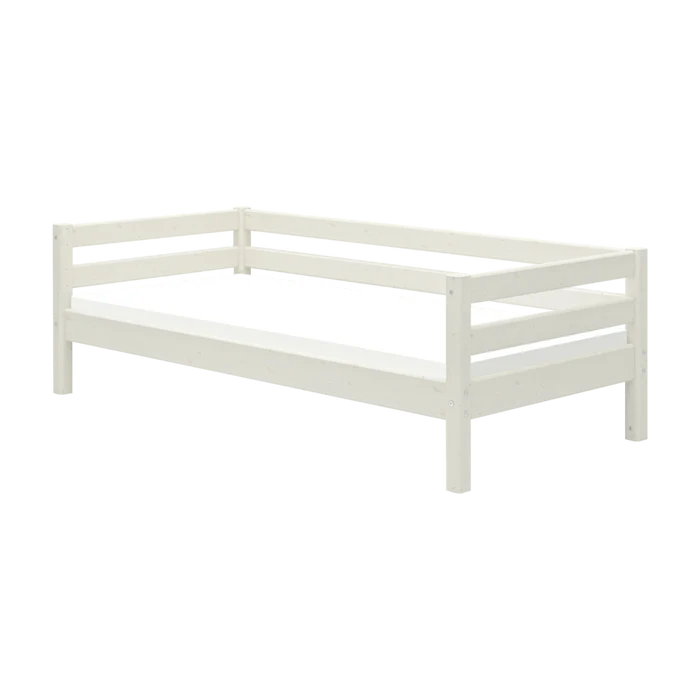 FLEXA full-length white safety rail, 200 cm, from CLASSIC collection, shown child-safe and empty on a white background.