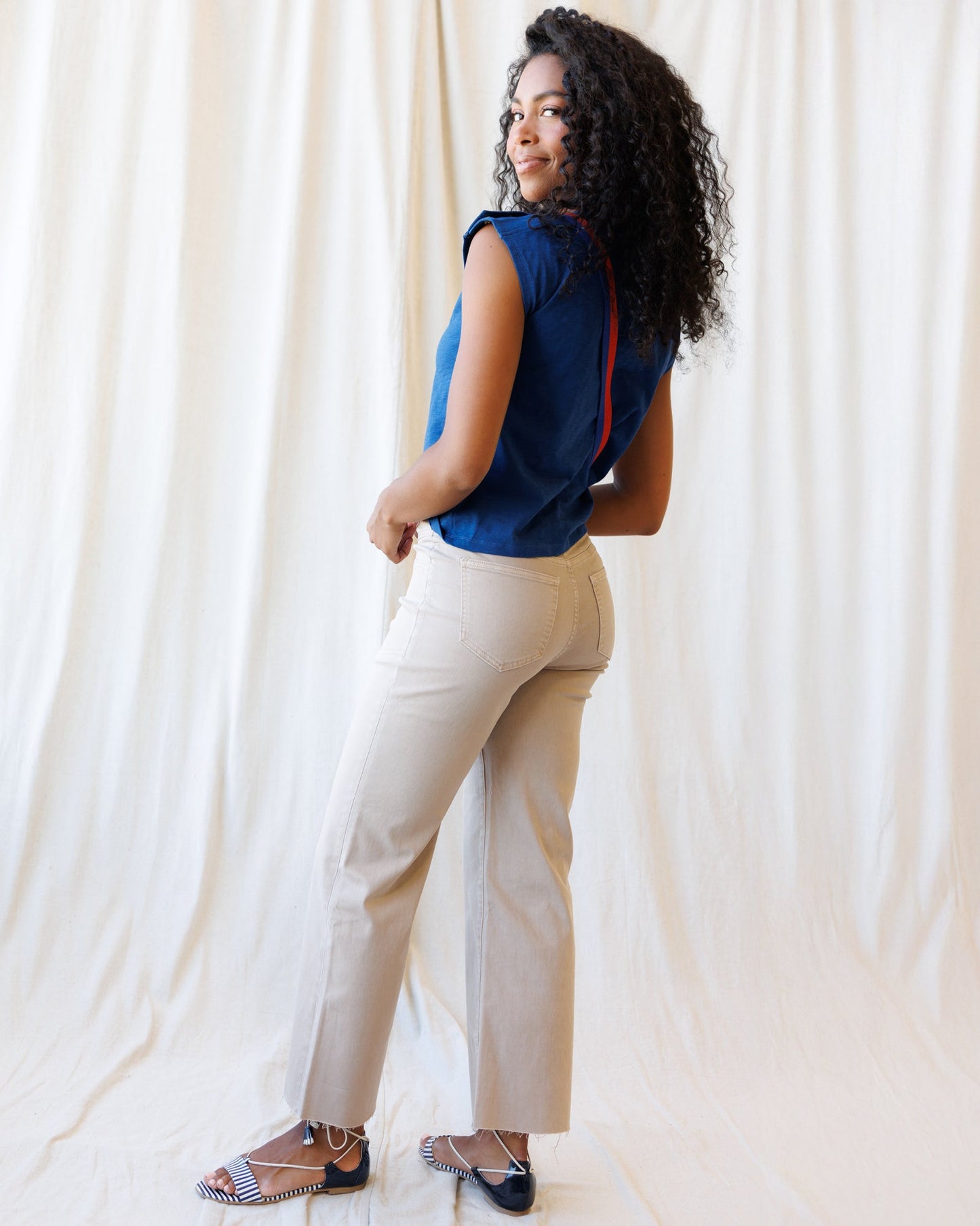 High-Rise Wide Leg Ankle Front Yoke