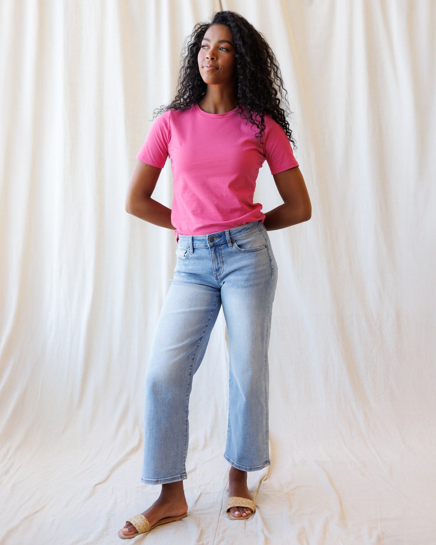 Mid-Rise Straight Ankle Loose Fit