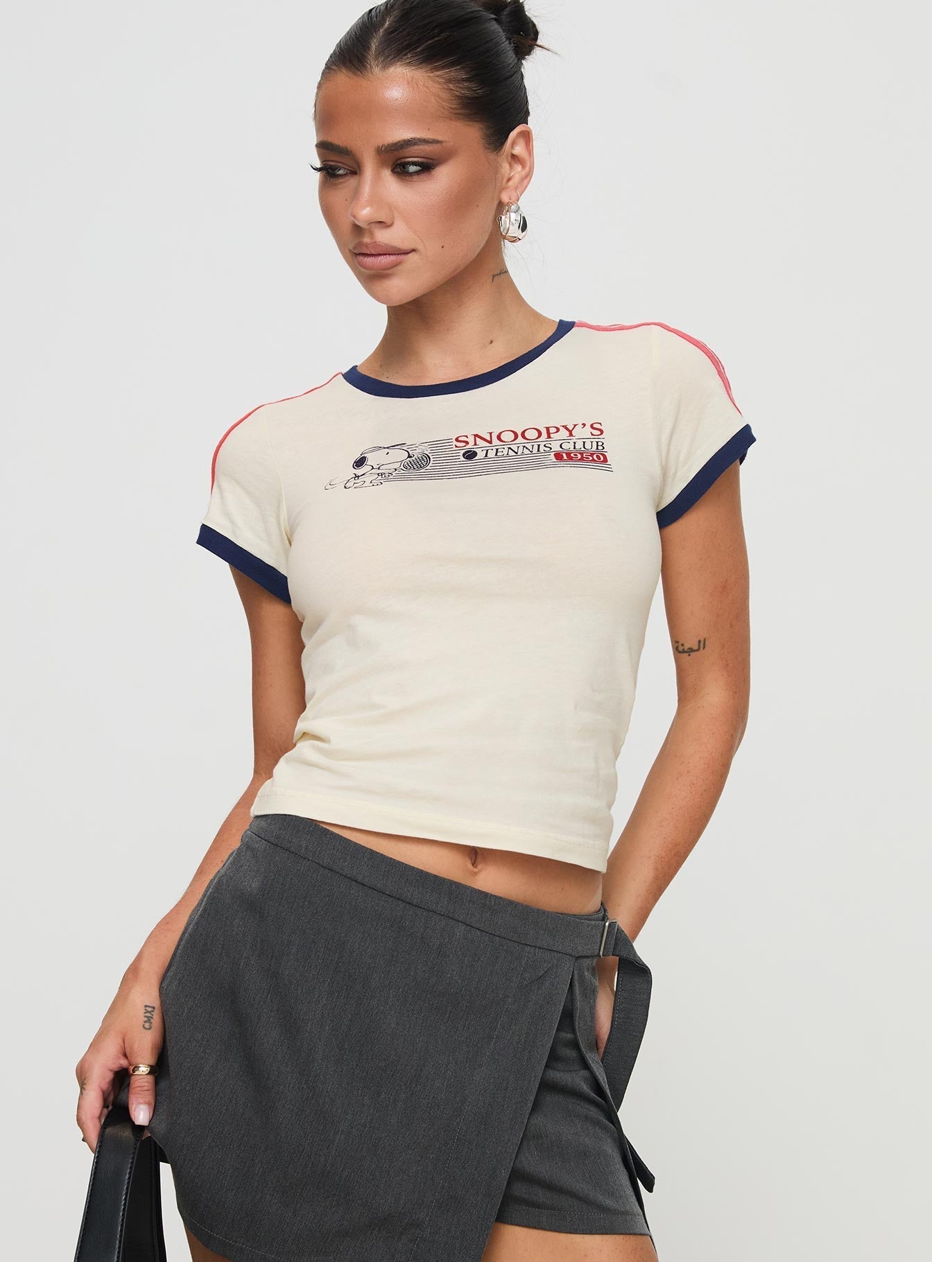 Snoopy Tennis Club Tee White