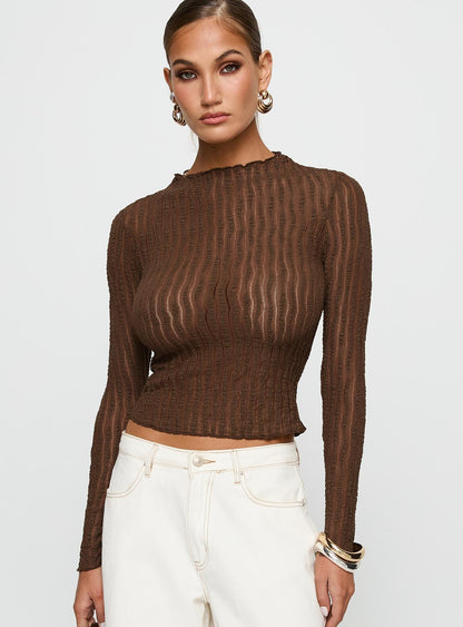 Padra Long Sleeve Top Brown