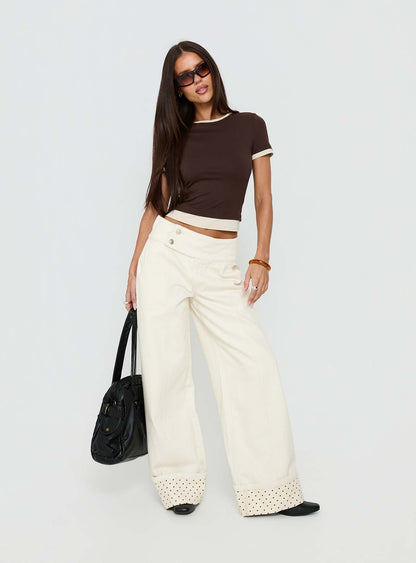Lights Low Contrast Trim Top Chocolate / Beige