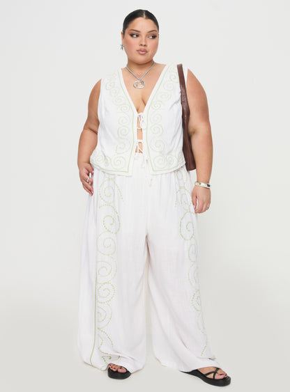 Kindred Tie Top White / Green Curve