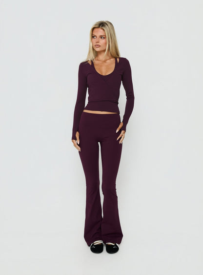 Pirouette Active Wrap Top Plum