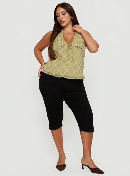 Amalthea Top Green Check Curve