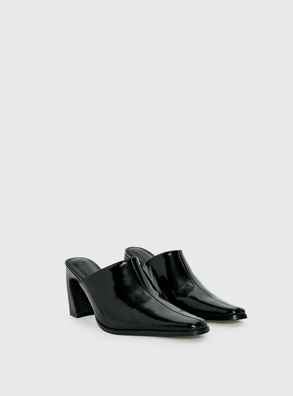Hania Slip On Closed Toe Heels Black