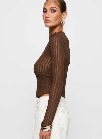 Padra Long Sleeve Top Brown