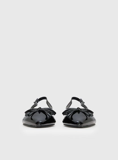 Therapy Lavin Pointed Toe Flats Black Patent