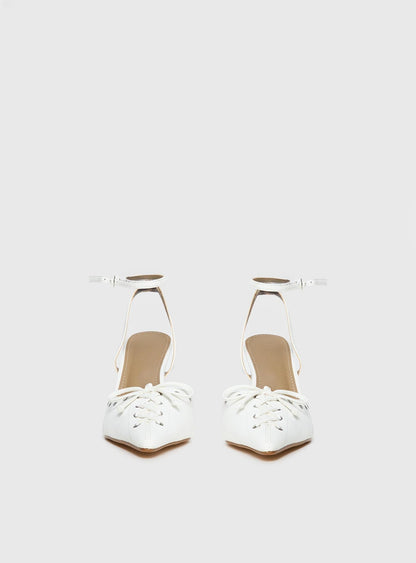 Nilah Pointed Toe Heels White
