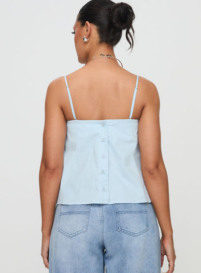 Trapeze Strapless Top Blue