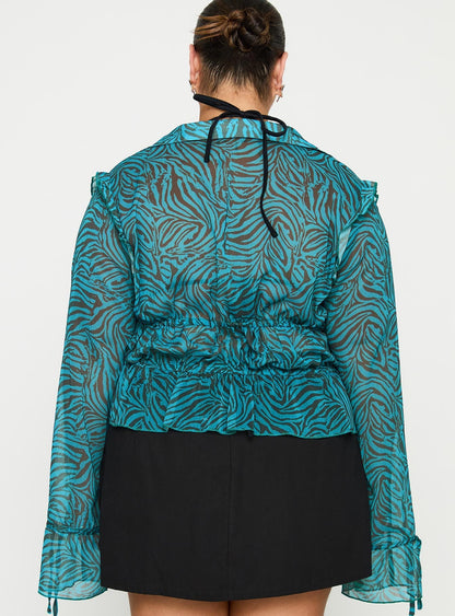 Holidaze Long Sleeve Top Zebra Curve