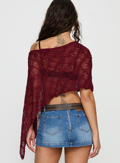 Boni Knit Poncho Wine