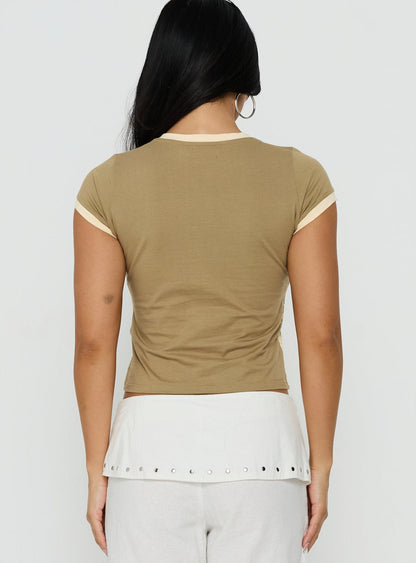 Sutin Tee Khaki Buttermilk Shell