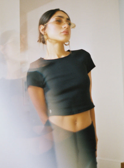Classic Crop Tee Black