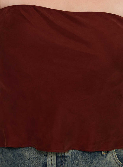 Lucelia Strapless Top Brown Curve