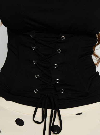 Unbothered Corset Top Black