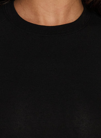 Valentinna Short Sleeve Curved Hem Top Black