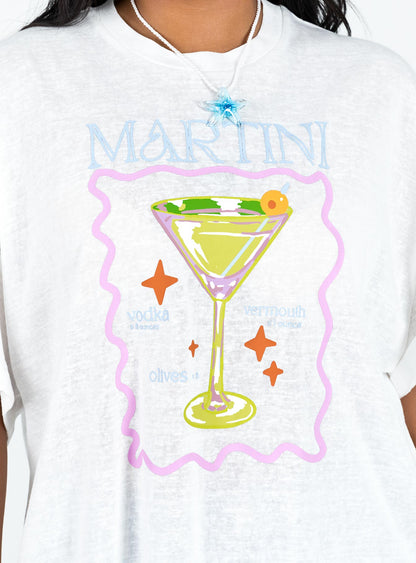 Martini Oversized Tee White