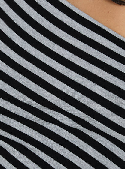 Lost Connection One Shoulder Top Multi Stripe