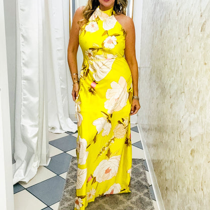 Neon Print Silk Dress