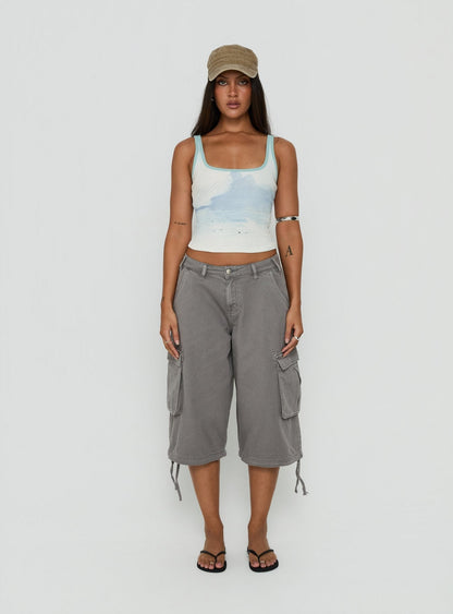 Soft Ember Graphic Tank Top Blue