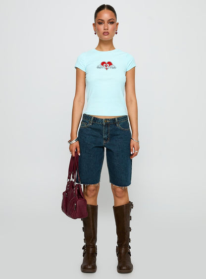 Sweet Swans Baby Tee Blue
