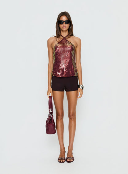 September Sunsets Halter Top Wine