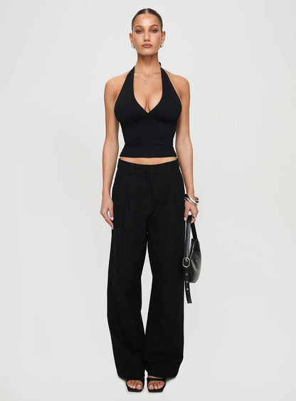 Whimsy Halter Top Black Petite