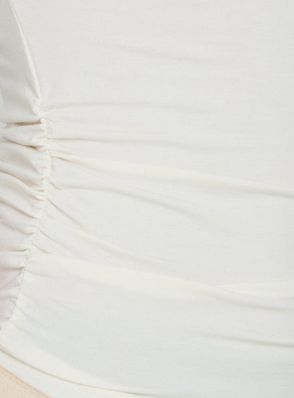 Luckiest Girl Off Shoulder Cinched Top Cream