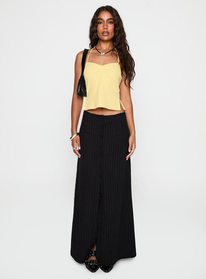 Rehna Halter Top Yellow Slub
