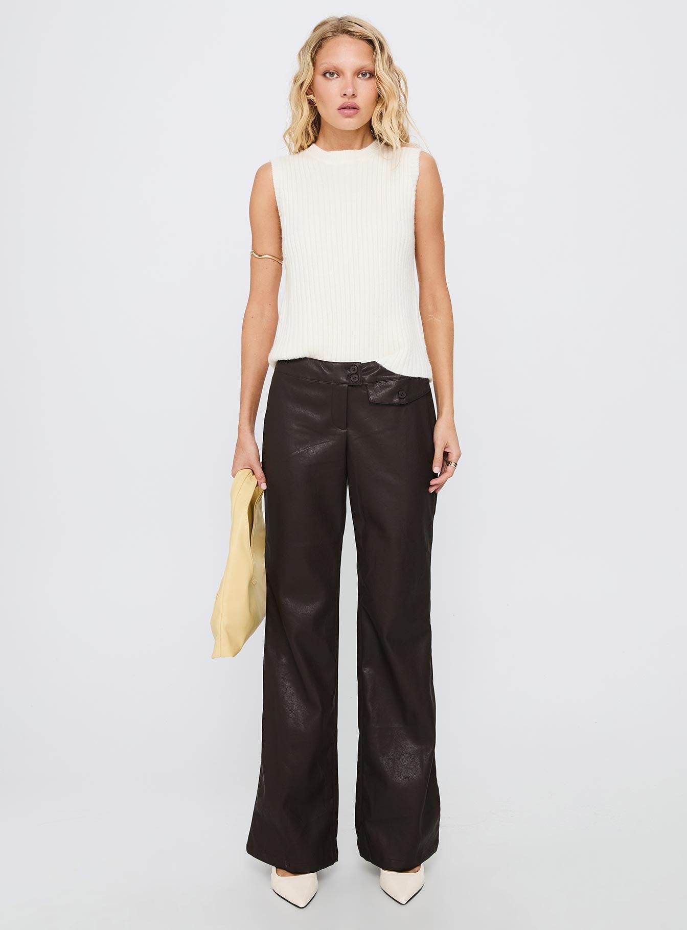 Jessabell Rib Sleeveless Top White