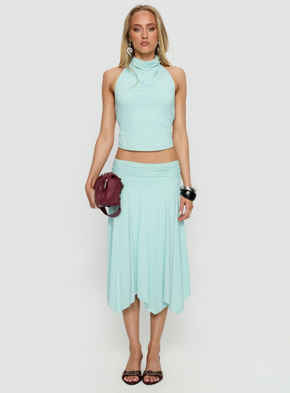 Scenic Route High Neck Top Blue