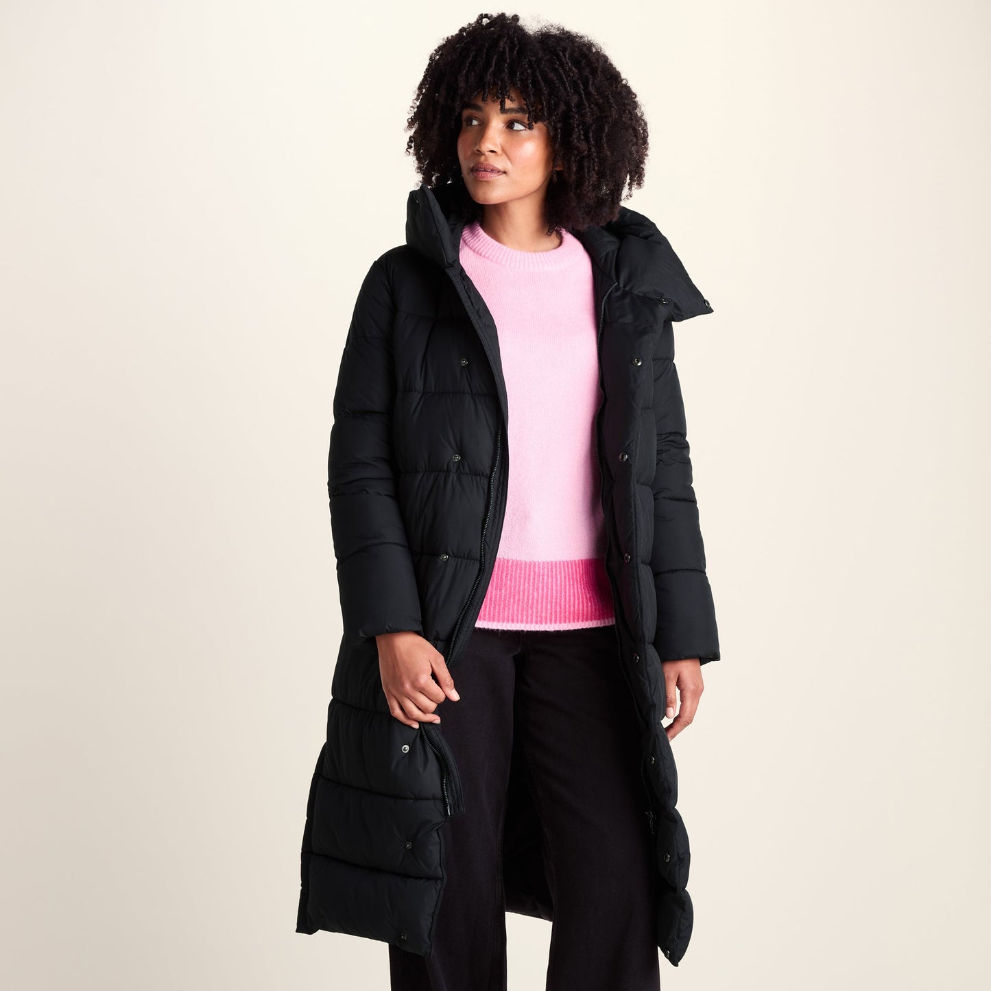 Bartlett Womens Longline Insulated Padded Coat - Black
