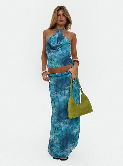Eleganza Top Blue Floral