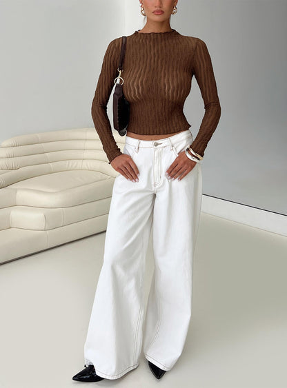 Padra Long Sleeve Top Brown