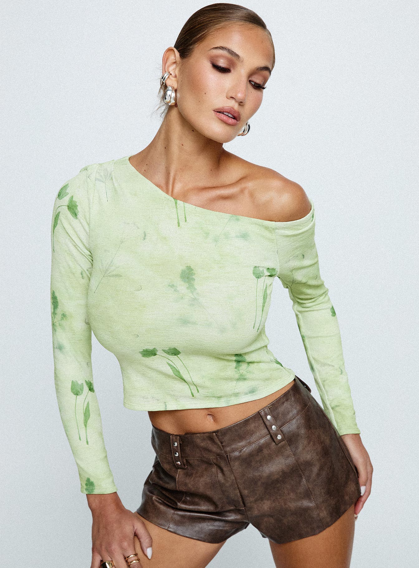 Malian Long Sleeve Top Green Floral