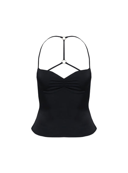 Floresta Razor Back Halter Top Black