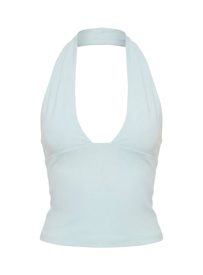 Daily Define Halter Tank Top Blue