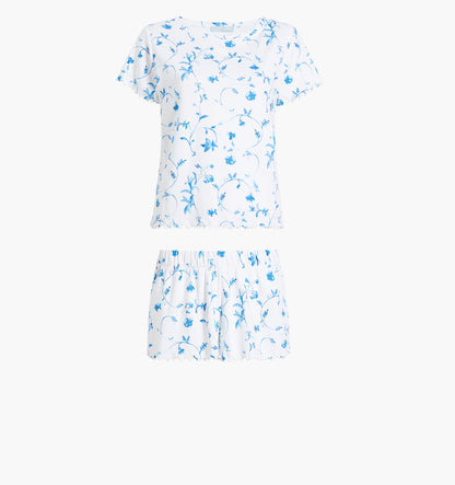 The Nina Pajama Set - Blue Botanical
