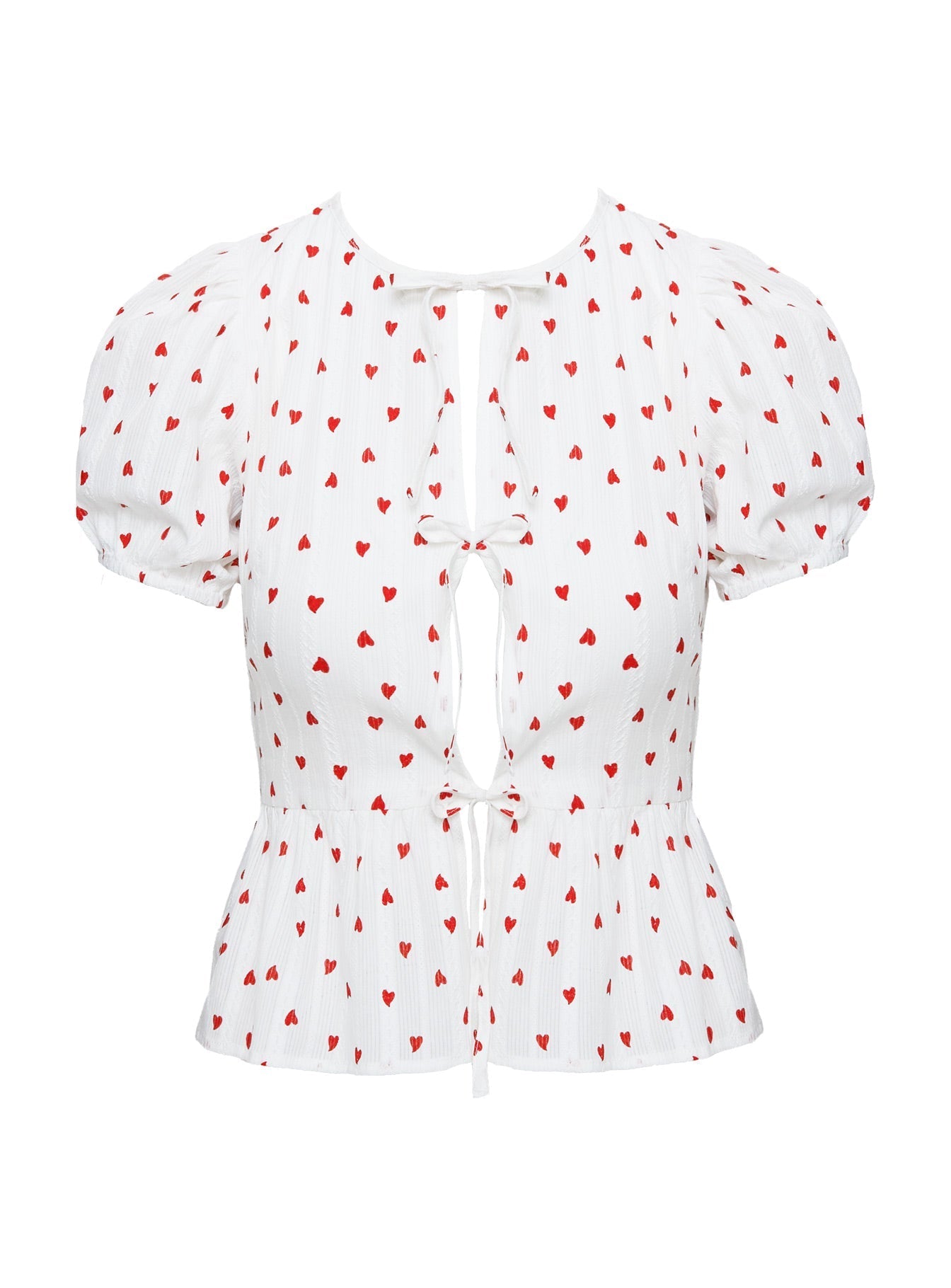 Lucky In Love Bow Tie Top White / Red