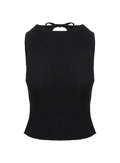 Penelopie Backless Top Black