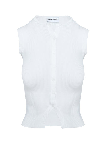 Suzu Sleeveless Knit Top White