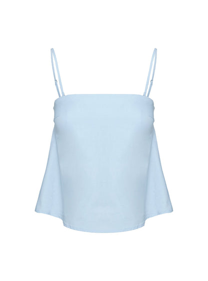 Trapeze Strapless Top Blue