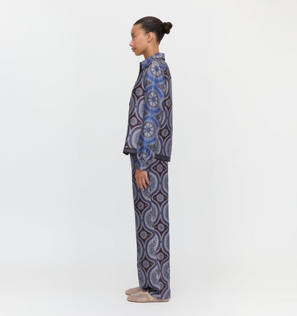 The Liv Top - Brown Cobalt Medallion